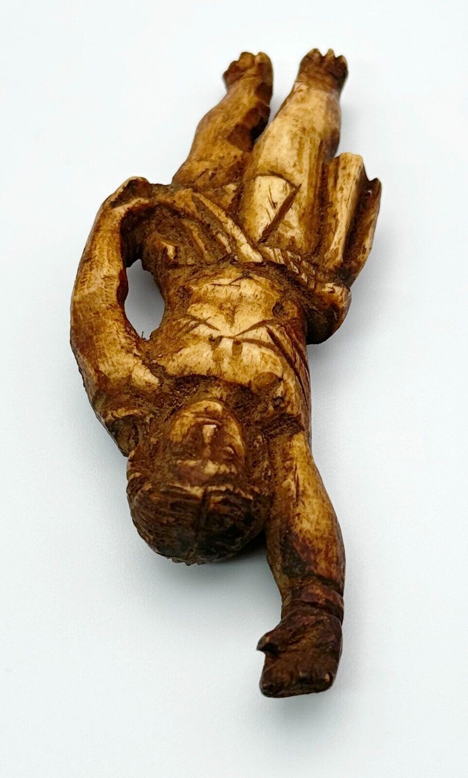Antique Indo-Portuguese Bovine Bone Goa Jesus Carving (MiM)