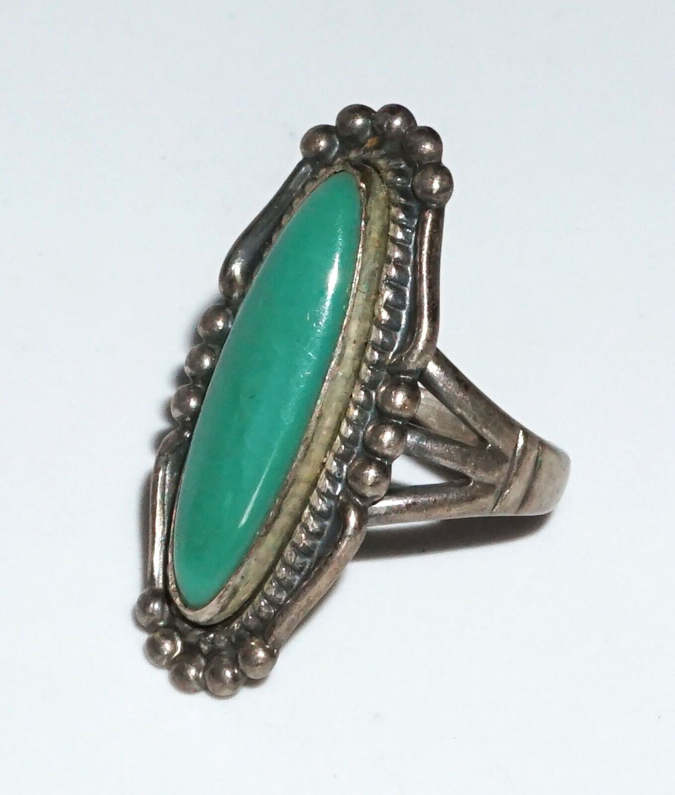 S.W. Sterling Silver Ring Sz. 6.75 w. Turquoise by Bell Trading Post (WMH)21-5