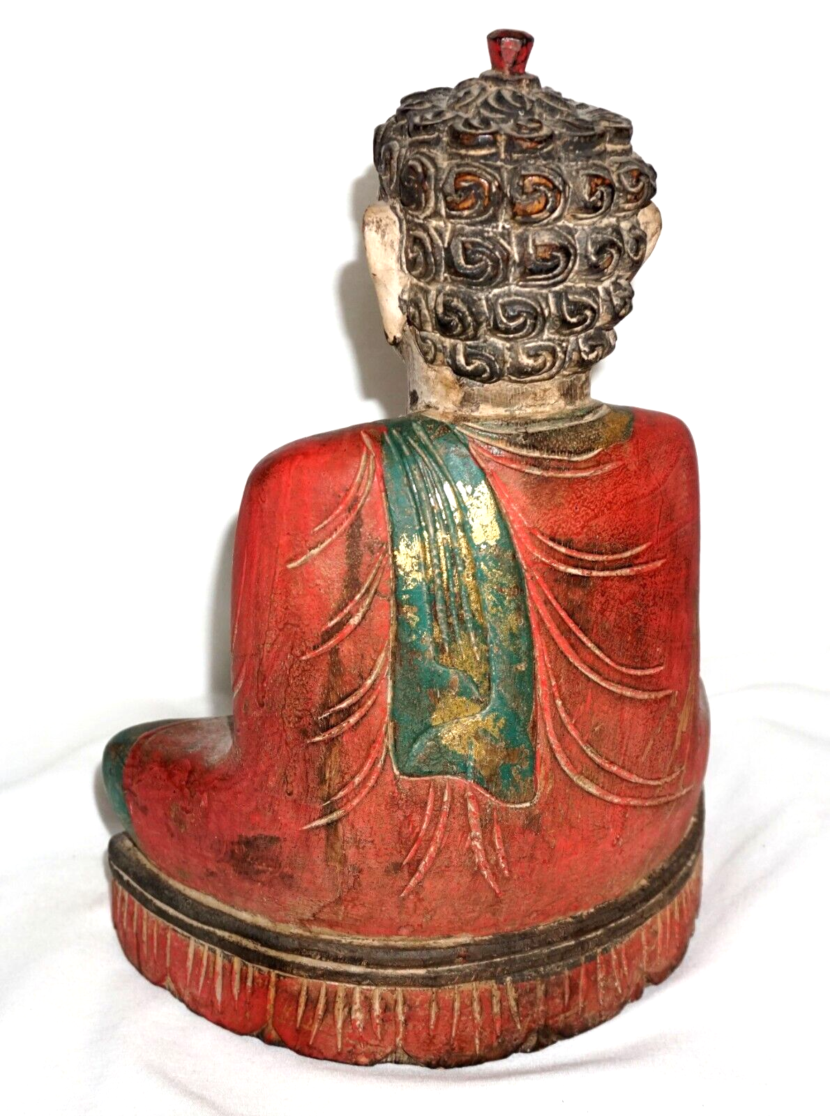 Vintage South East Asian Carved Seated Buddha Sculpture (AHB)