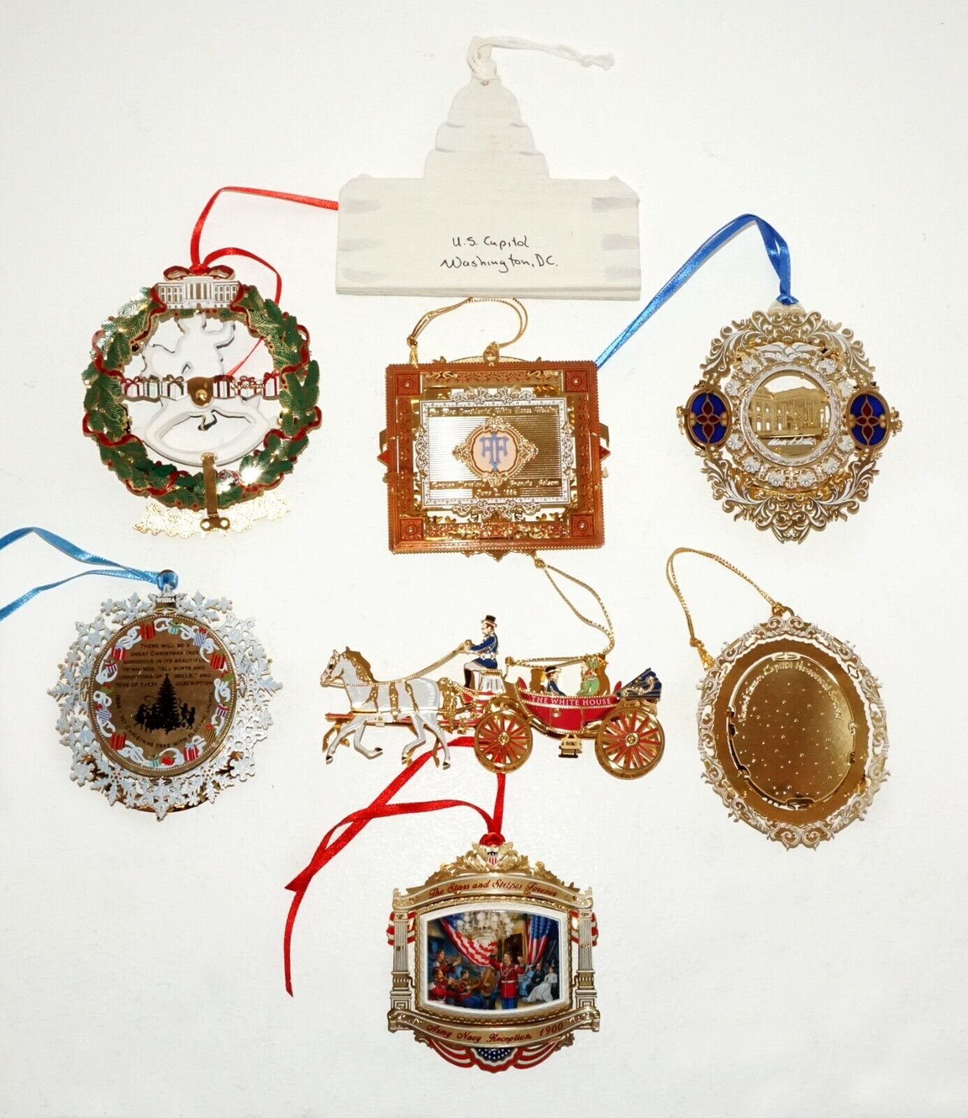 7+1Pc White House Historical Association Christmas Ornaments 2001-2011 (ZaG) #1