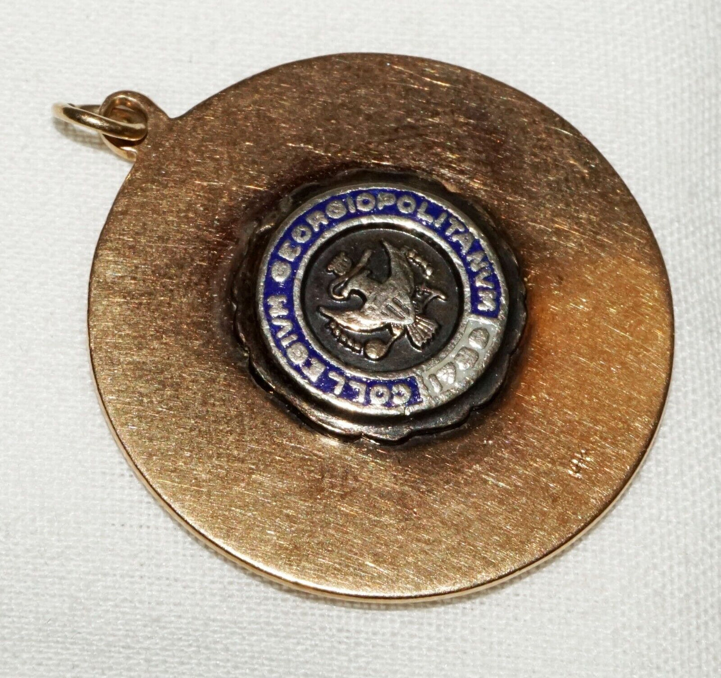 Vintage US 14k Y. Gold & Enamel Pendant Manhattenville Georgetown College (MuS)