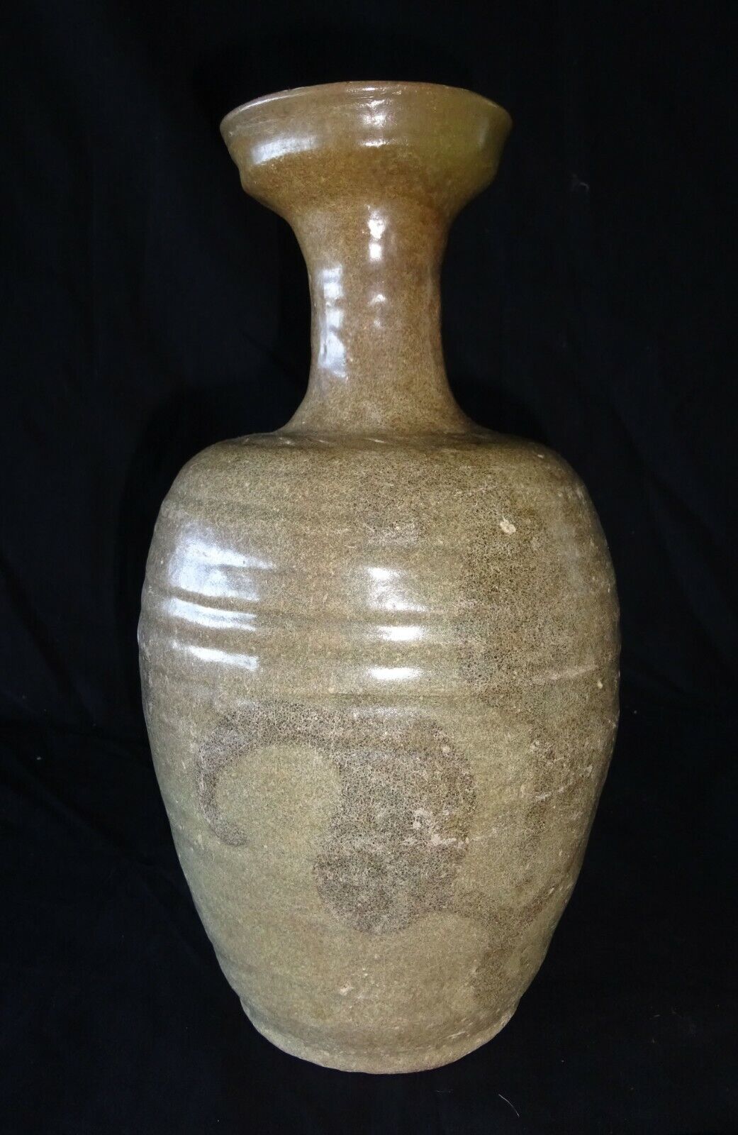 11C Korean Koryŏ Period Celadon Glaze Pottery Bottle w. Restored Top (HeN) IC