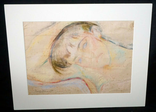 1950s Hawaii Pastel Painting "Young Man" by Madge Tennent (1889-1972)(DAT)#12