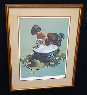 1970s N.W. Framed Print 59/475 "Bubba's Bubbles" by Jim Daly (Yeh)