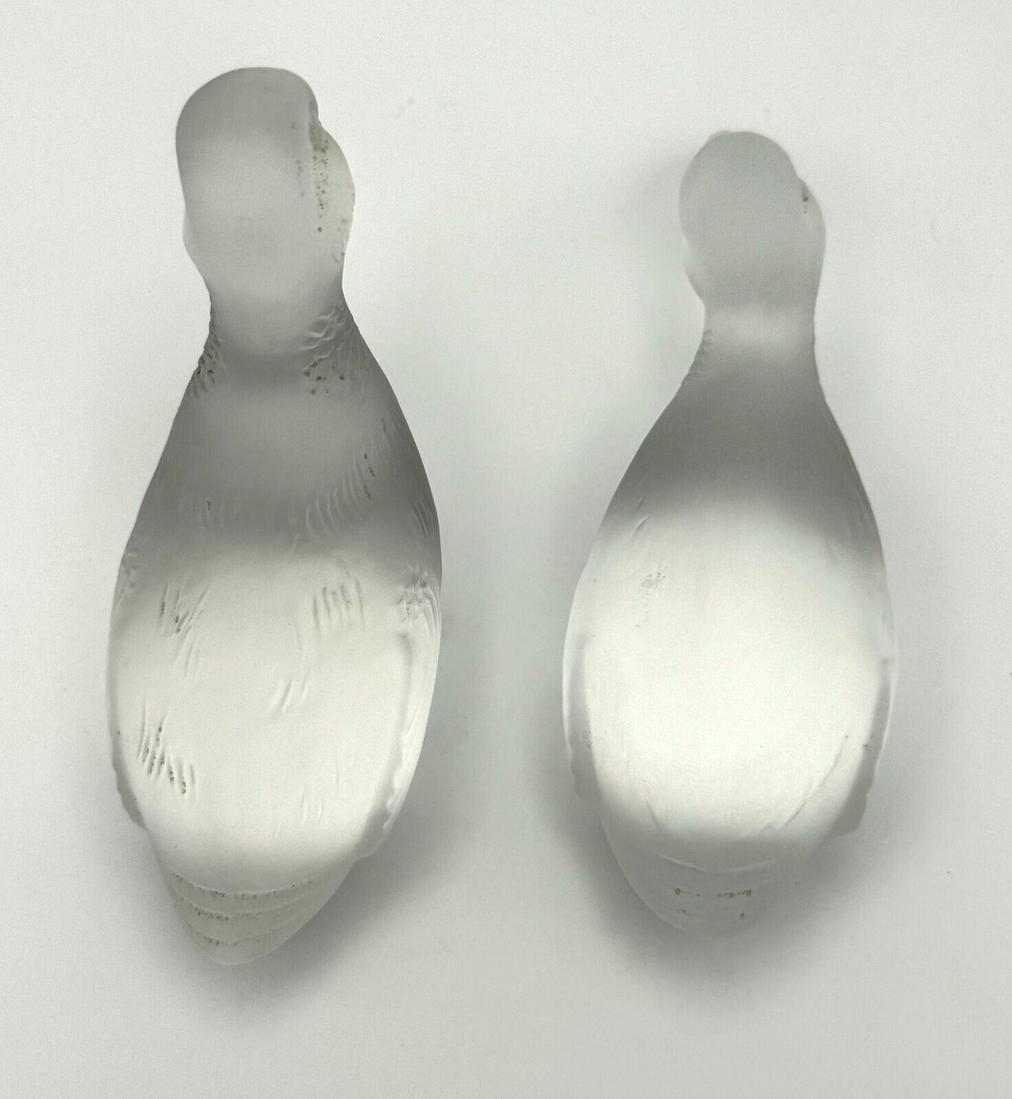 Set of 2 Vintage French Baccarat Crystal Duck Figurines (TuC)