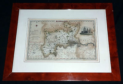 1835 BRITISH MAP of MIDDLESEX - PUBLISHED by PIGOT & Co. LONDON