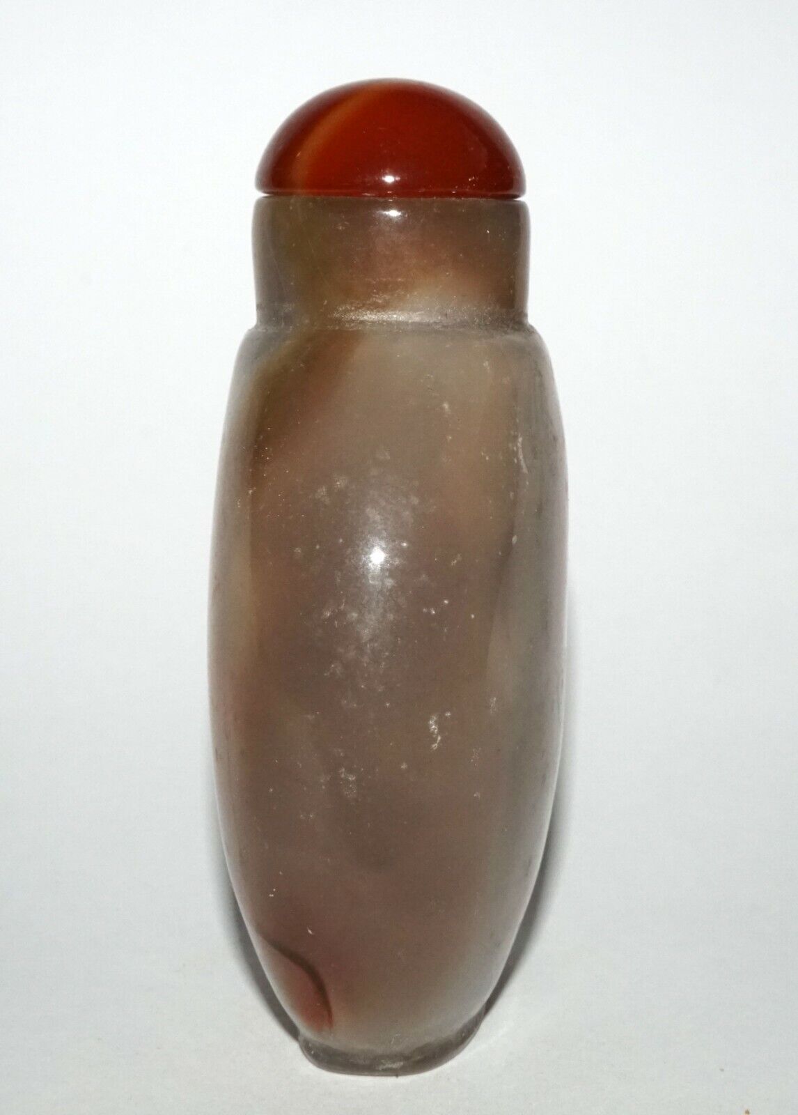 Vintage Chinese Polyhedroid Agate Snuff Bottle w. Red Agate Stopper (LeS) G4