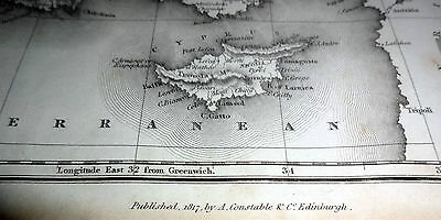 1817 BRITISH FRAMED MAP of ASIA MINOR - DRAWN ARROWSMITH/ ENGRAVED S.Y. HALL(***