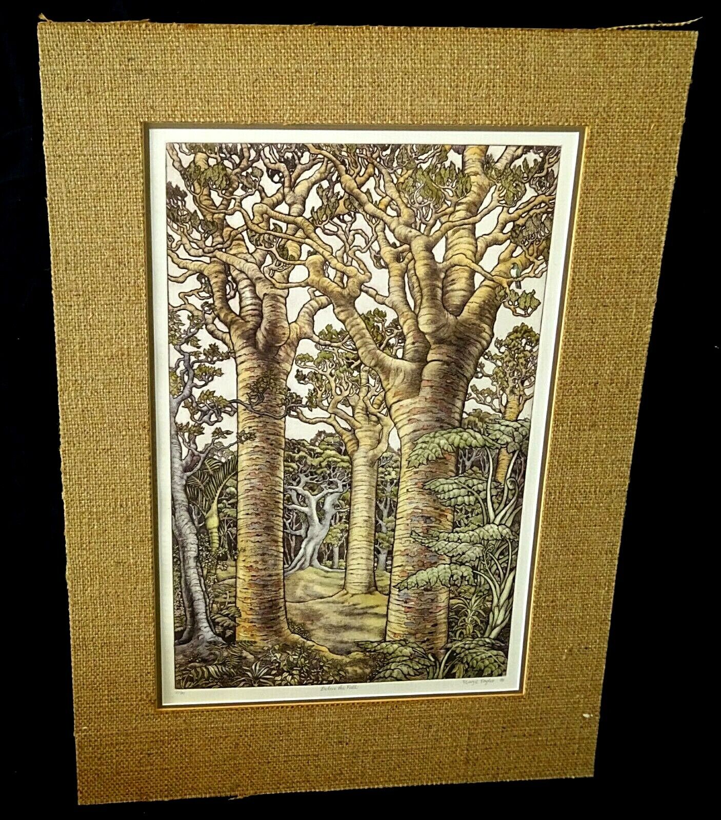 1988 New Zealand Etching Print "Before the Fall" by Mary E. Taylor (b.1948)(ScD)