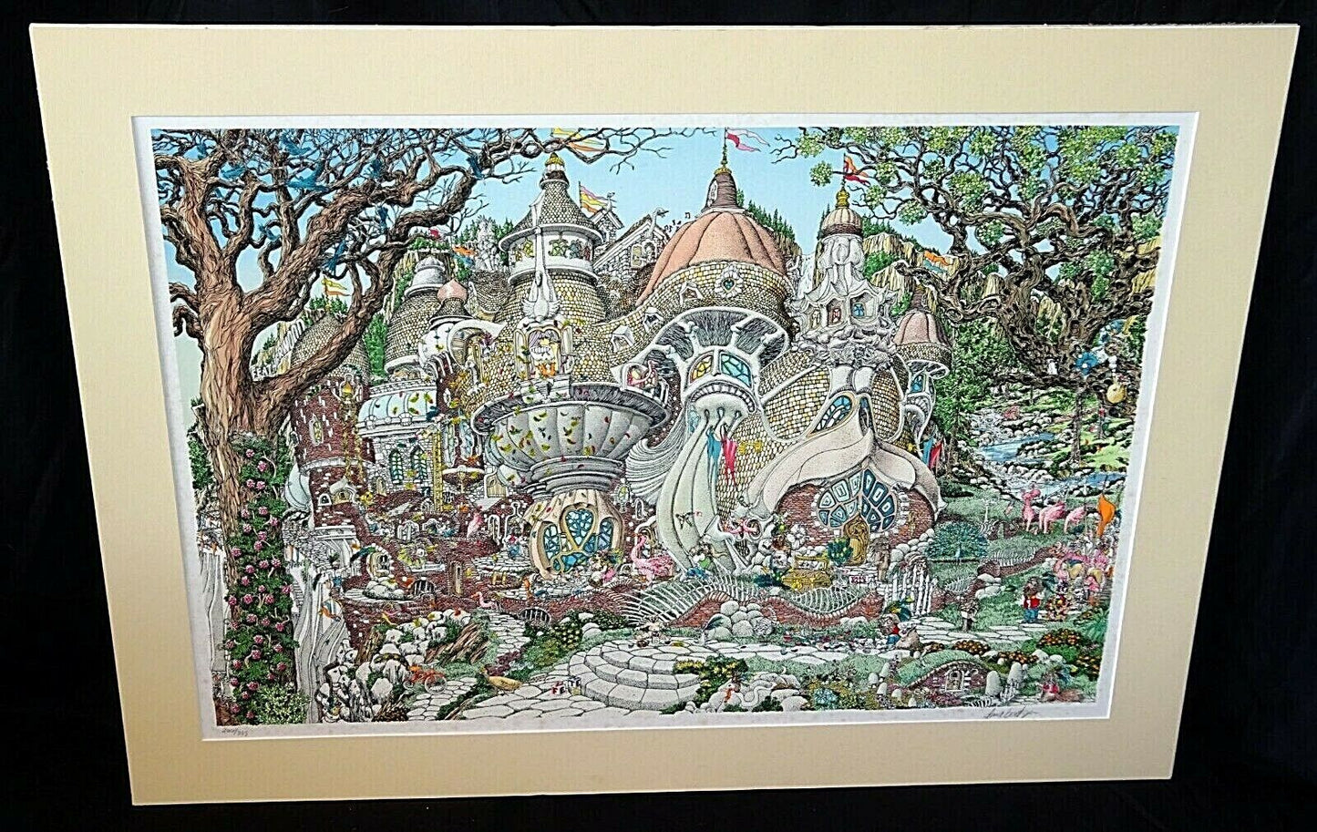 1990s US Serigraph Print 266/395 Whimsical Building by David Badger (ScD)