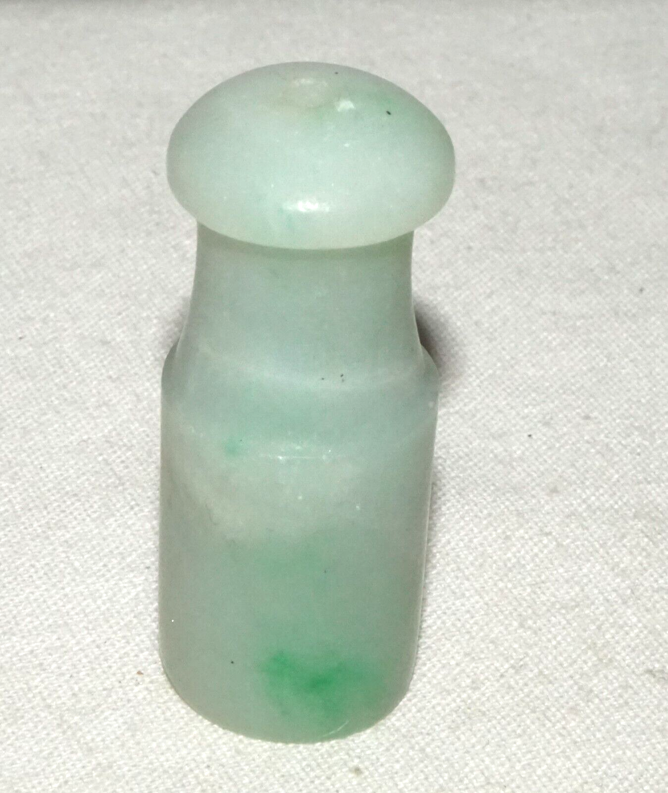 Vintage Chinese Jadeite Jade Carved Cigarette Holder 1 ⅝ inches (InS)#L4