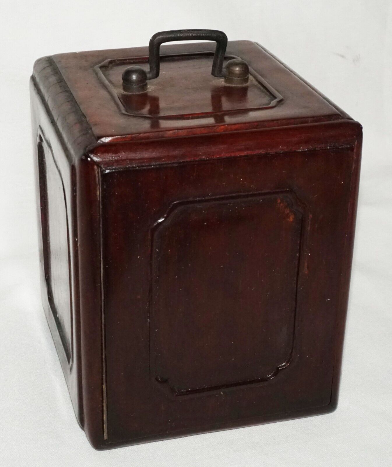 Vintage Chinese Hardwood Box w. Iron Fittings & Three Drawers (WaC)