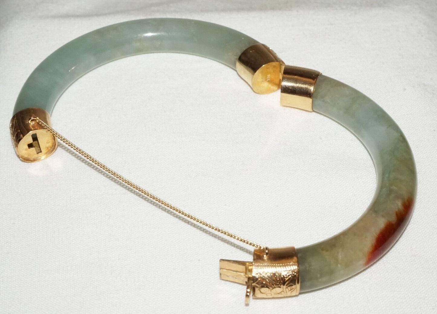 Vintage Chinese 14k Yellow Gold Hinged Bangle Bracelet by Ming's (KoM)