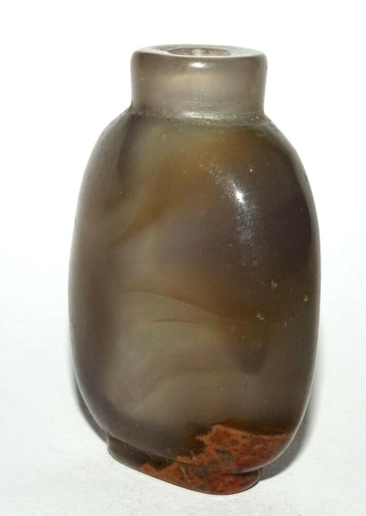 Vintage Chinese Semi Translucent Included Agate Snuff Bottle - no top (LeS) G4