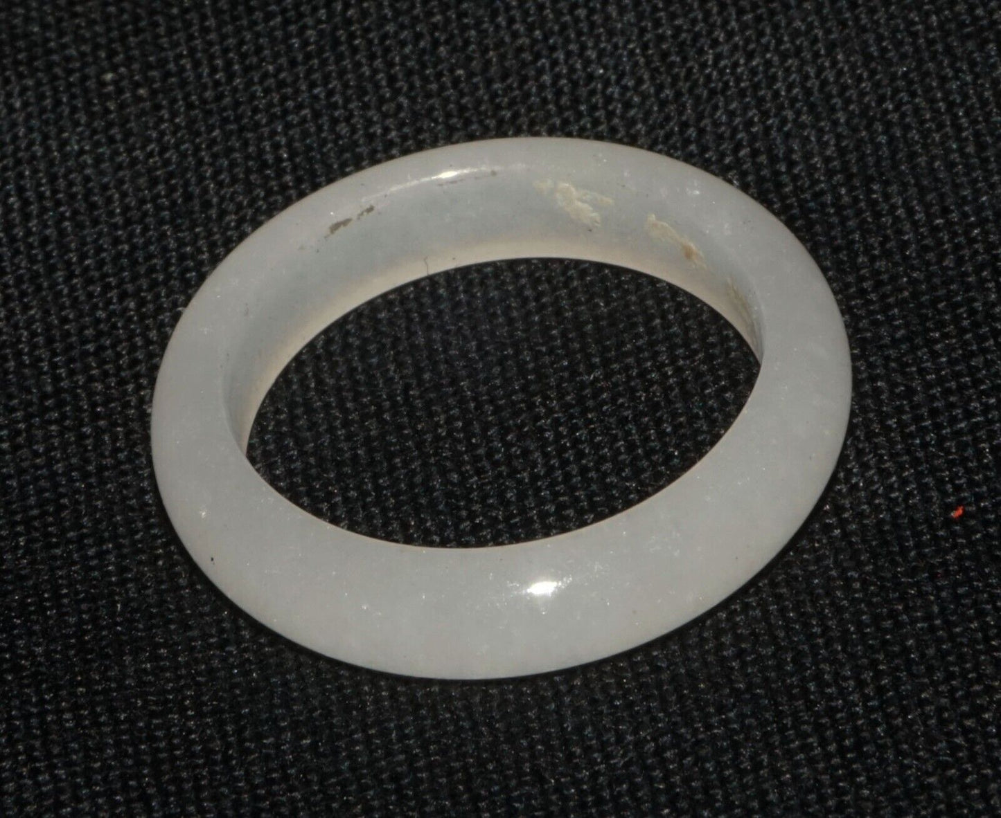 Vintage Chinese Semi Translucent White Jadeite Jade Ring Sz.7 (LeS) R8