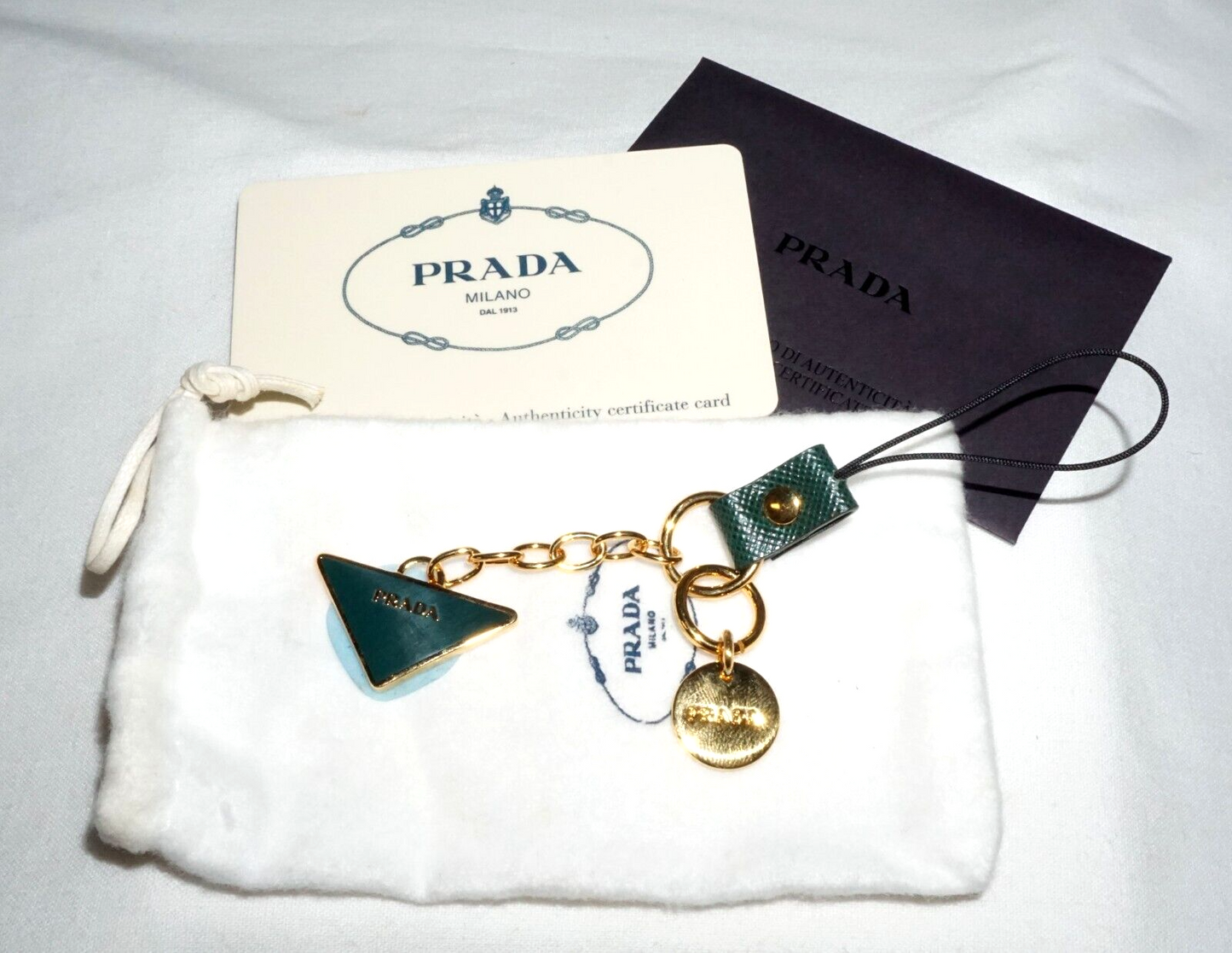 2008 Prada Cell Phone Charm 1AR652 Saffino Leather in Box w. Card (InS)