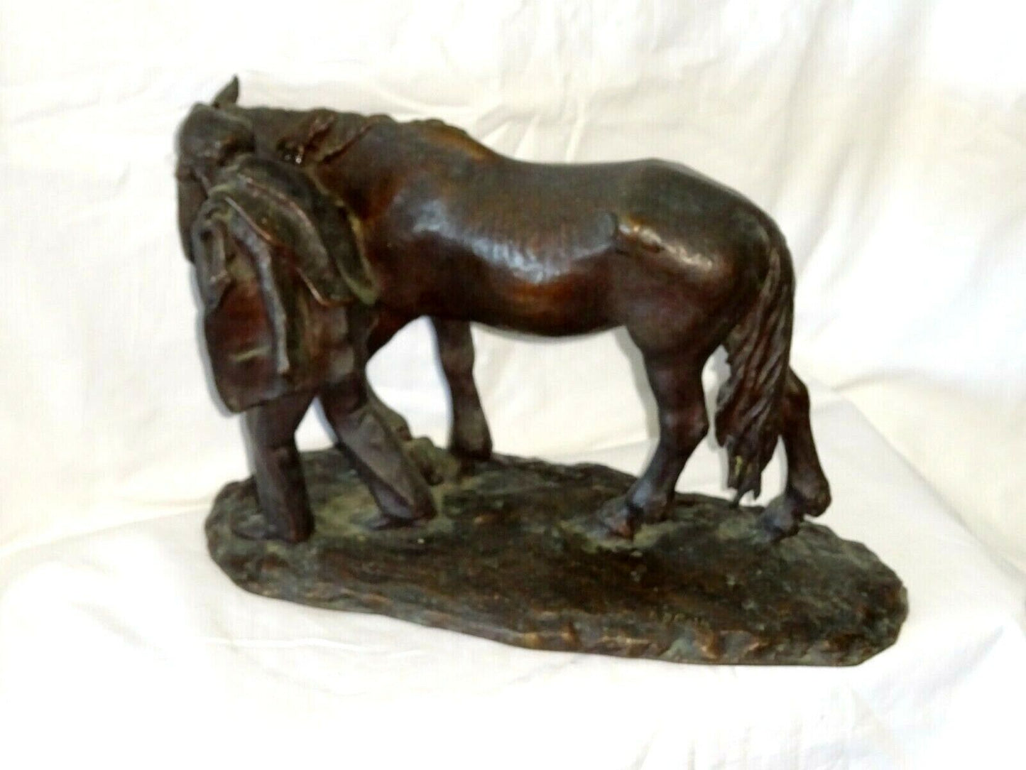 Vintage US Bronze Sculpture "Farmer Leading his Horse" by B.D. Cable (New)