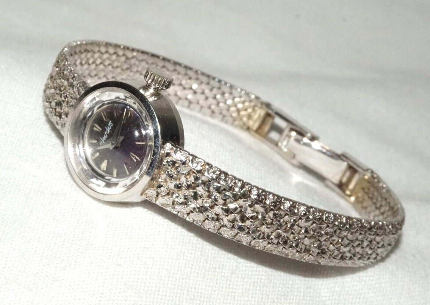 Vintage Swiss 14k White Gold Ladies Wristwatch w. Rika Movement by Rhodus (YRa)