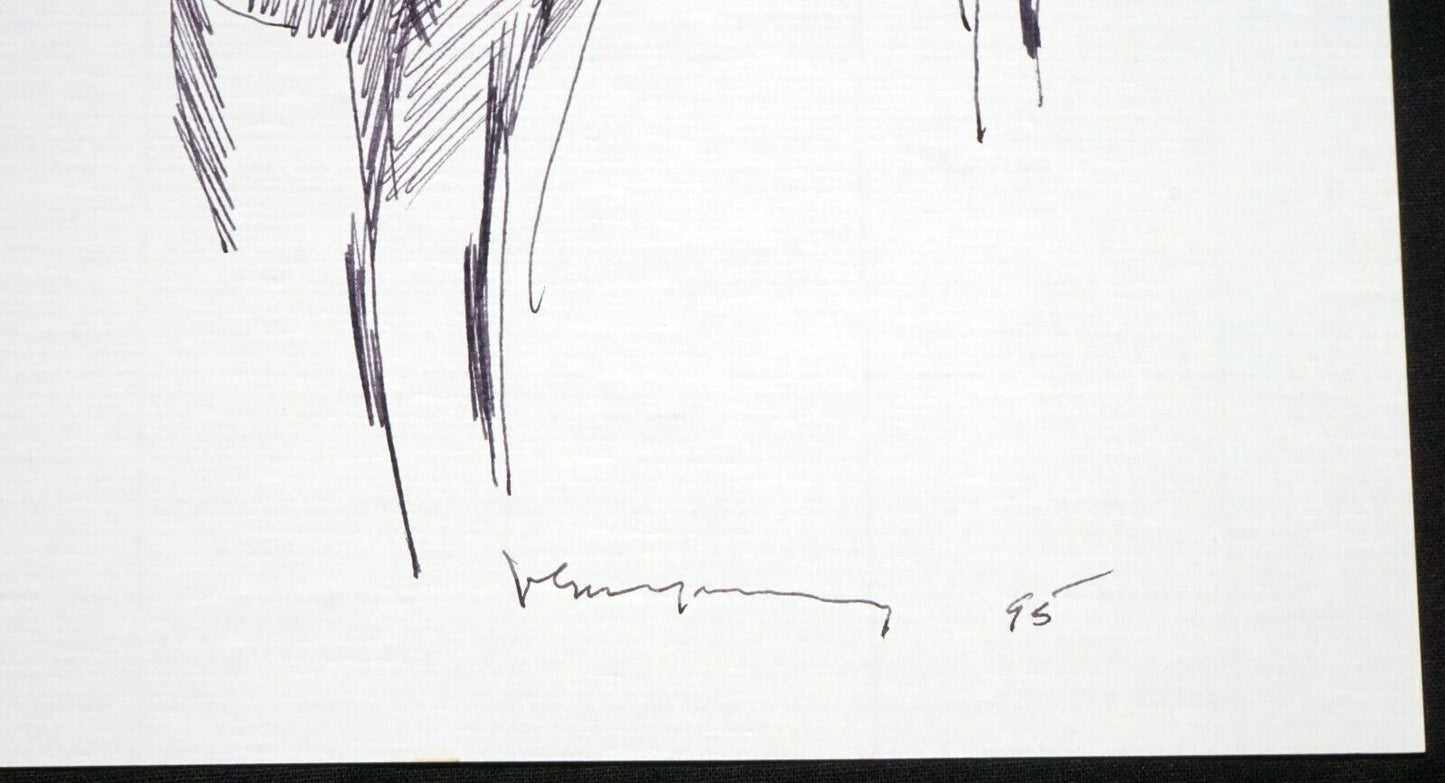 '95 Chinese Hawaii Abstract Drawing "Figures" John Chin Young (1909-1997)(SaJ)24