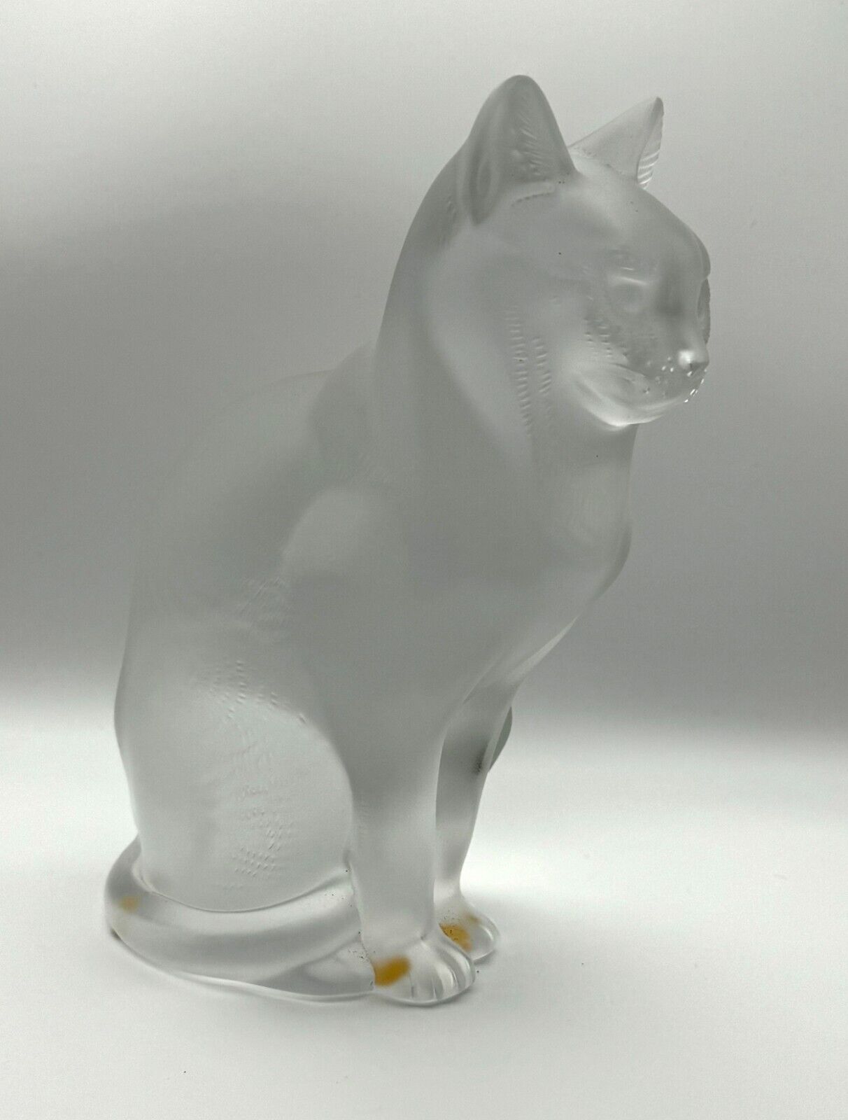 Vintage French Lalique "Chat Assis" Crystal Cat Figurine (TuC)