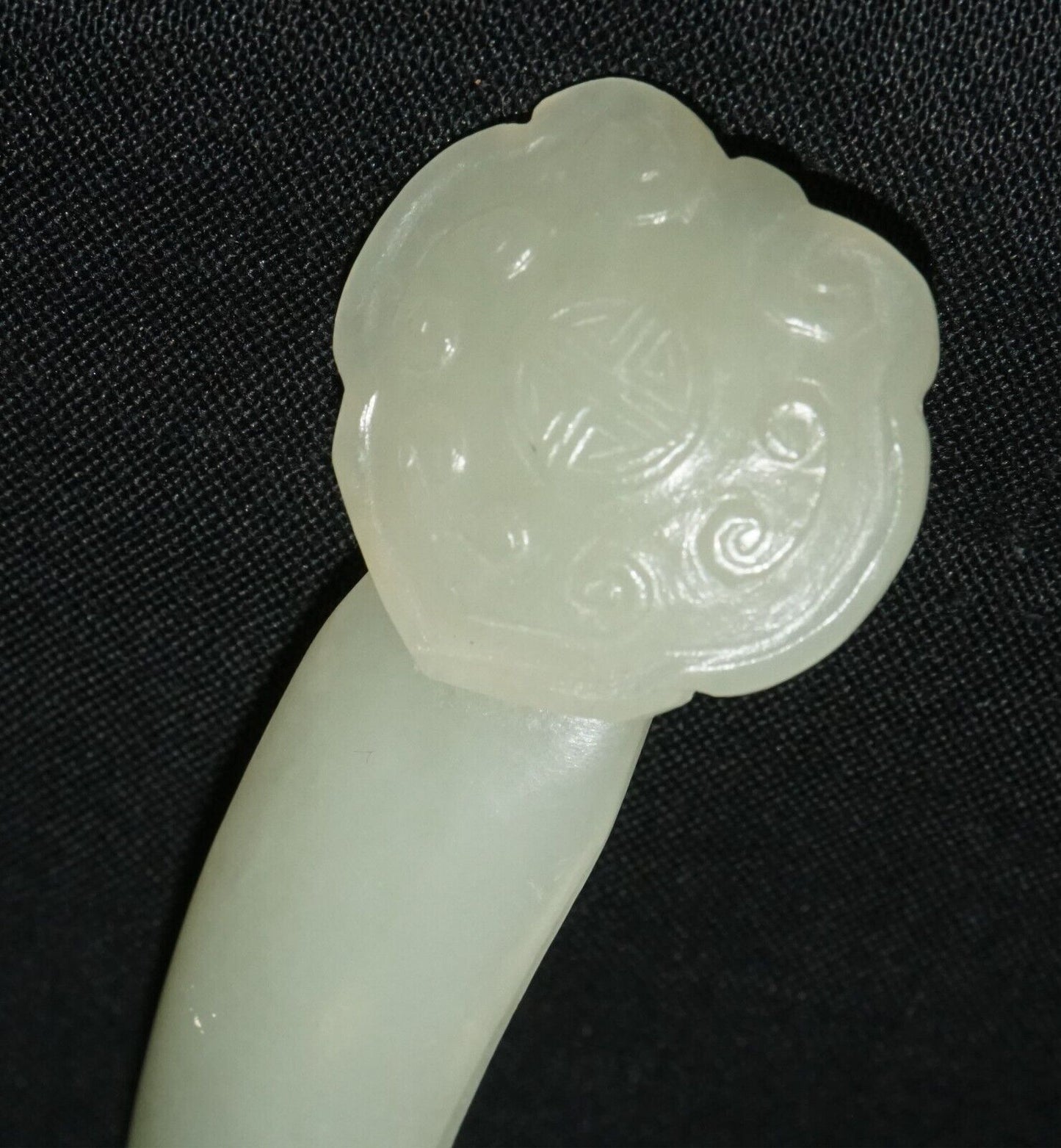 Antique Chinese Nephrite Jade Carved Ruyi Scepter Motif Hair Ornament (Les)L21