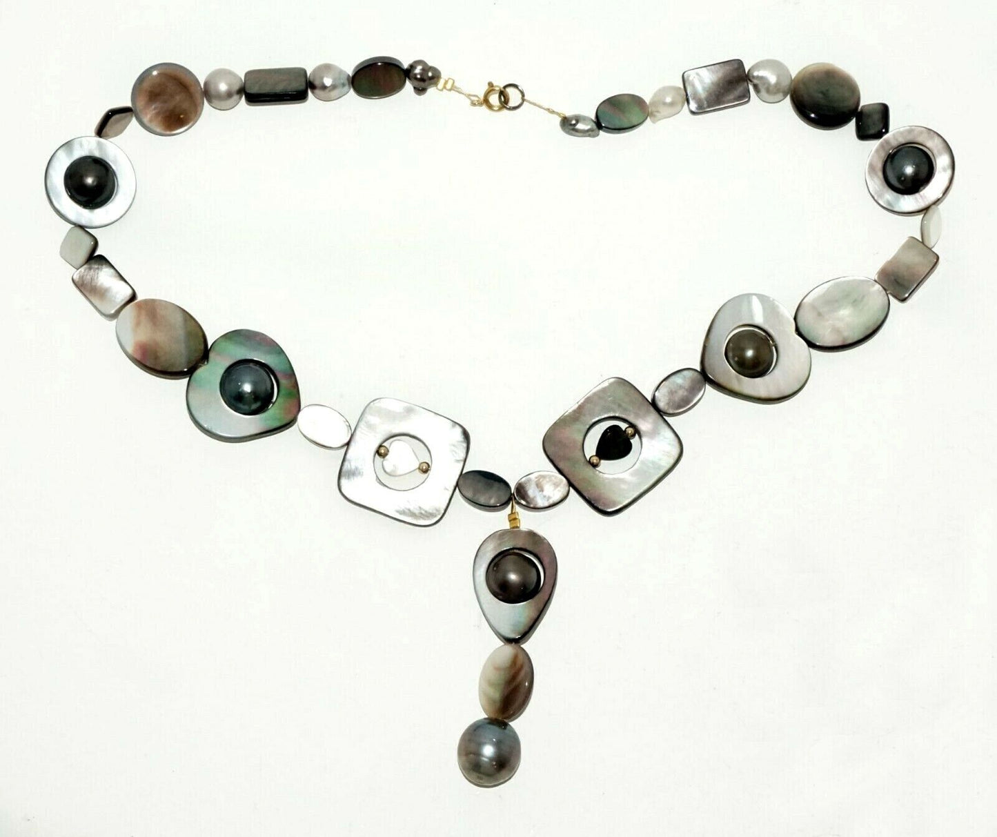 Vintage Tahitian South Sea Pearl & Mother of Pearl Bead Necklace (LeP)#2