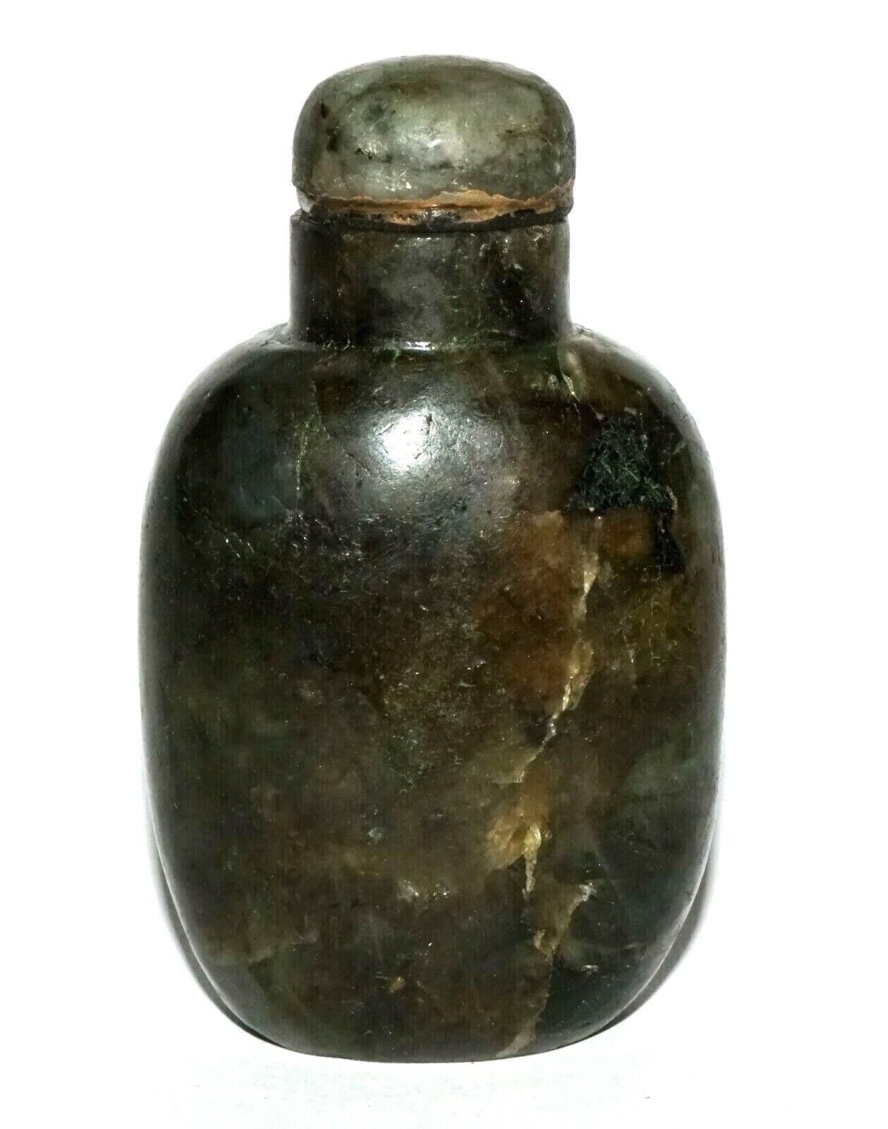 Vintage Chinese Labradorite Snuff Bottle w. Matching Stopper (LeS) G4