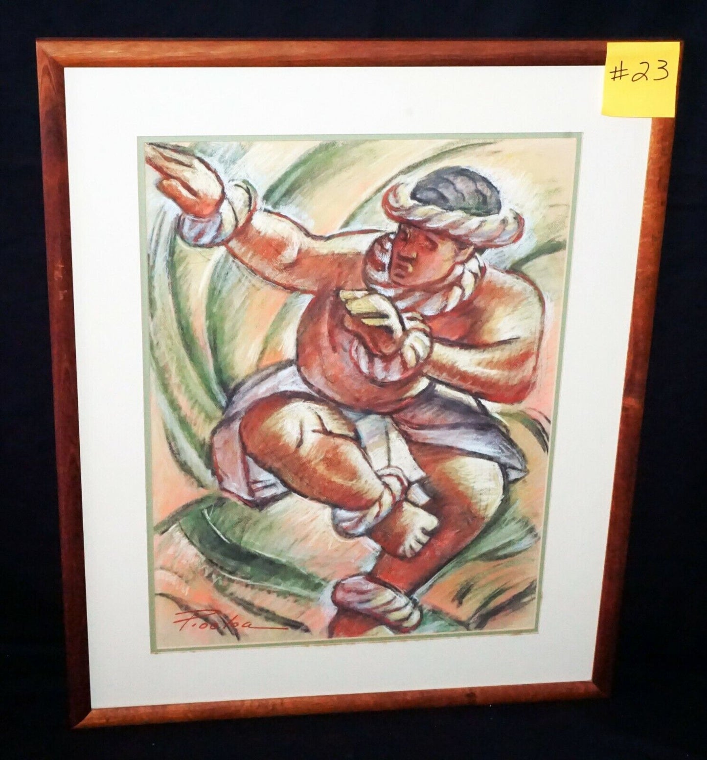 1990s Hawaii Pastel Painting Male Hula Dancer by Douglas Po'oloa Tolentino (***)