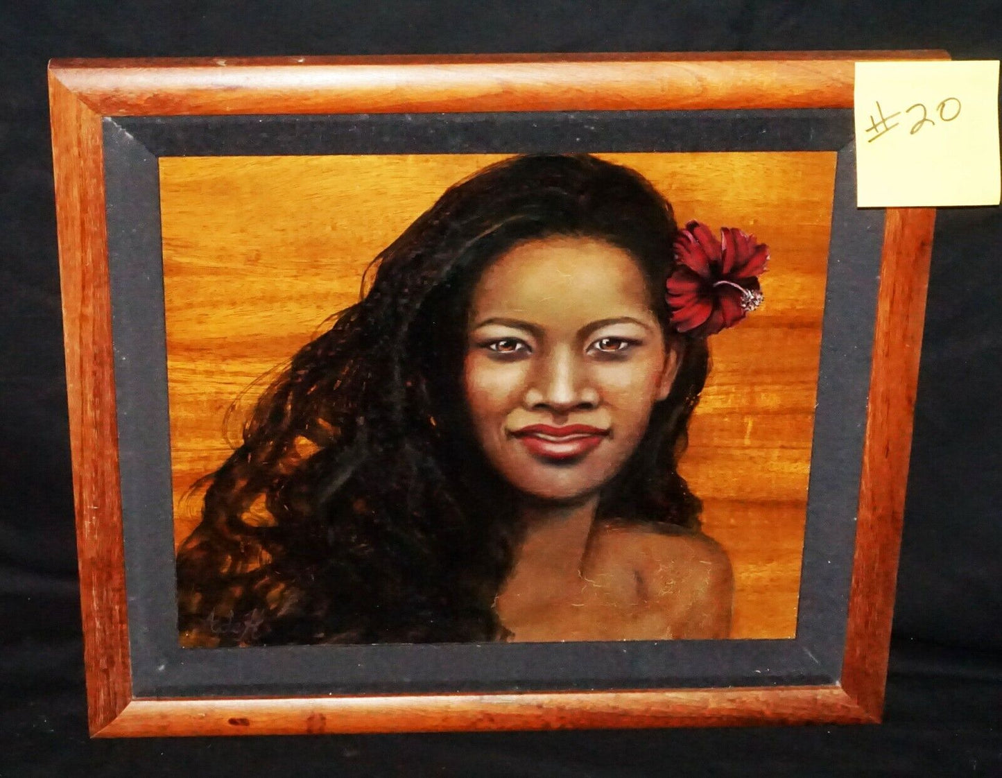 1990s Hawaii Oil Portrait Painting "Hawaiian Woman" by Alaina deHavilland (***)