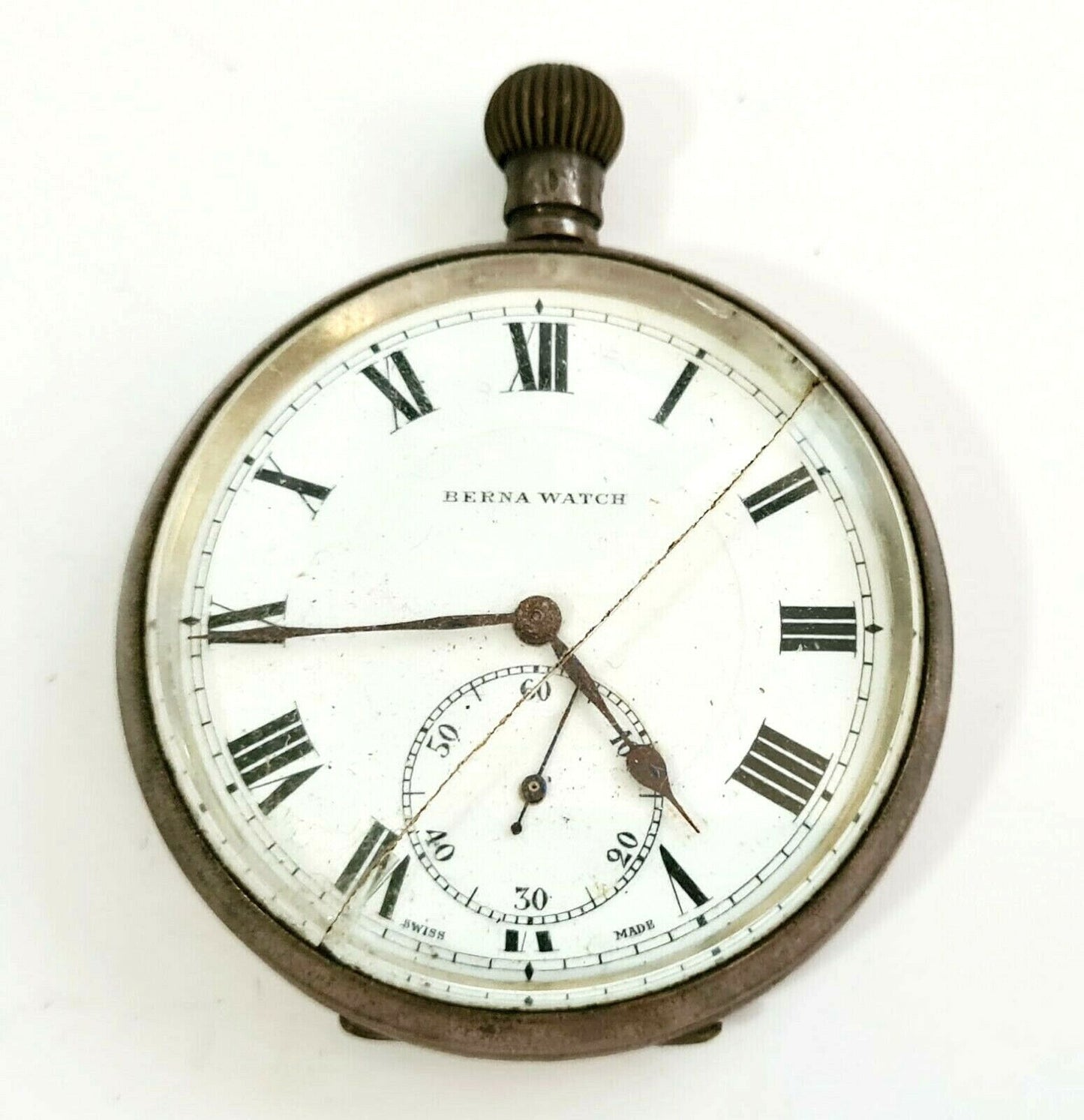 Vintage Swiss 900 Silver Half Hunter Pocket Watch by Berna Watch Co. (AHB)