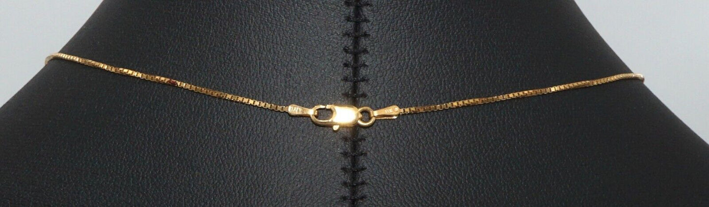 14k Yellow Gold Box Chain Necklace 20" & 2 Pendants 1 w Opal & 1 w Diamond (NeW)