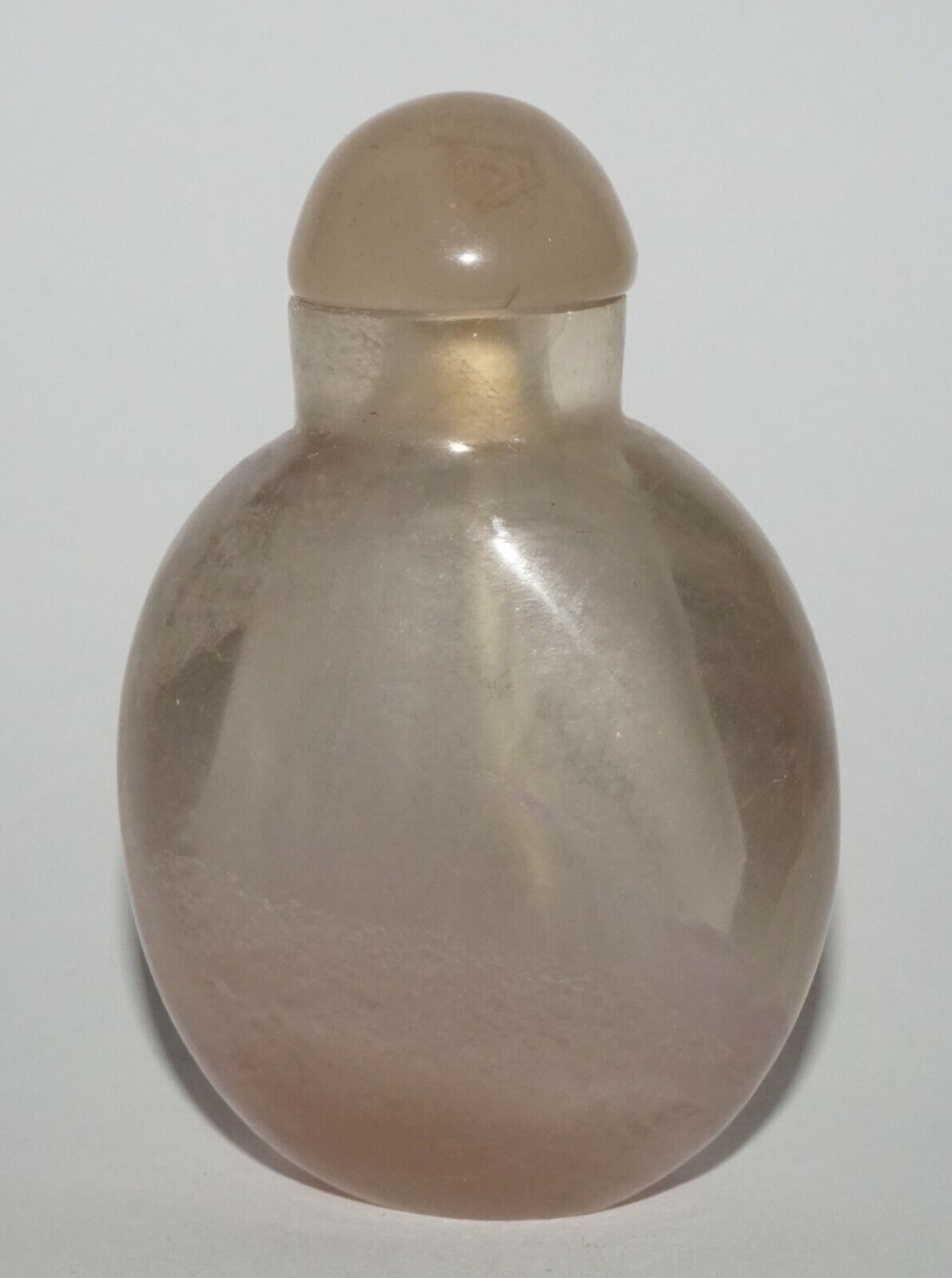 Vintage Chinese Clear Purplish Fluorite Snuff Bottle Plain Motif (LeS) G4