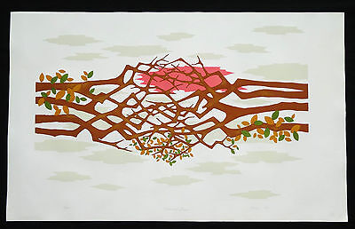 1981 HAWAII ABSTRACT PRINT 18/300 "ENTWINED TREES" by SATORU ABE (***)