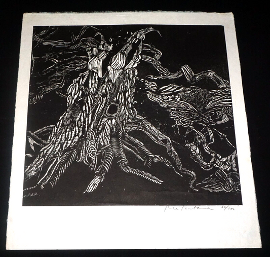 '71 Japanese Woodblock Print Decaying Beauty by Naoko Matsubara (SeF)