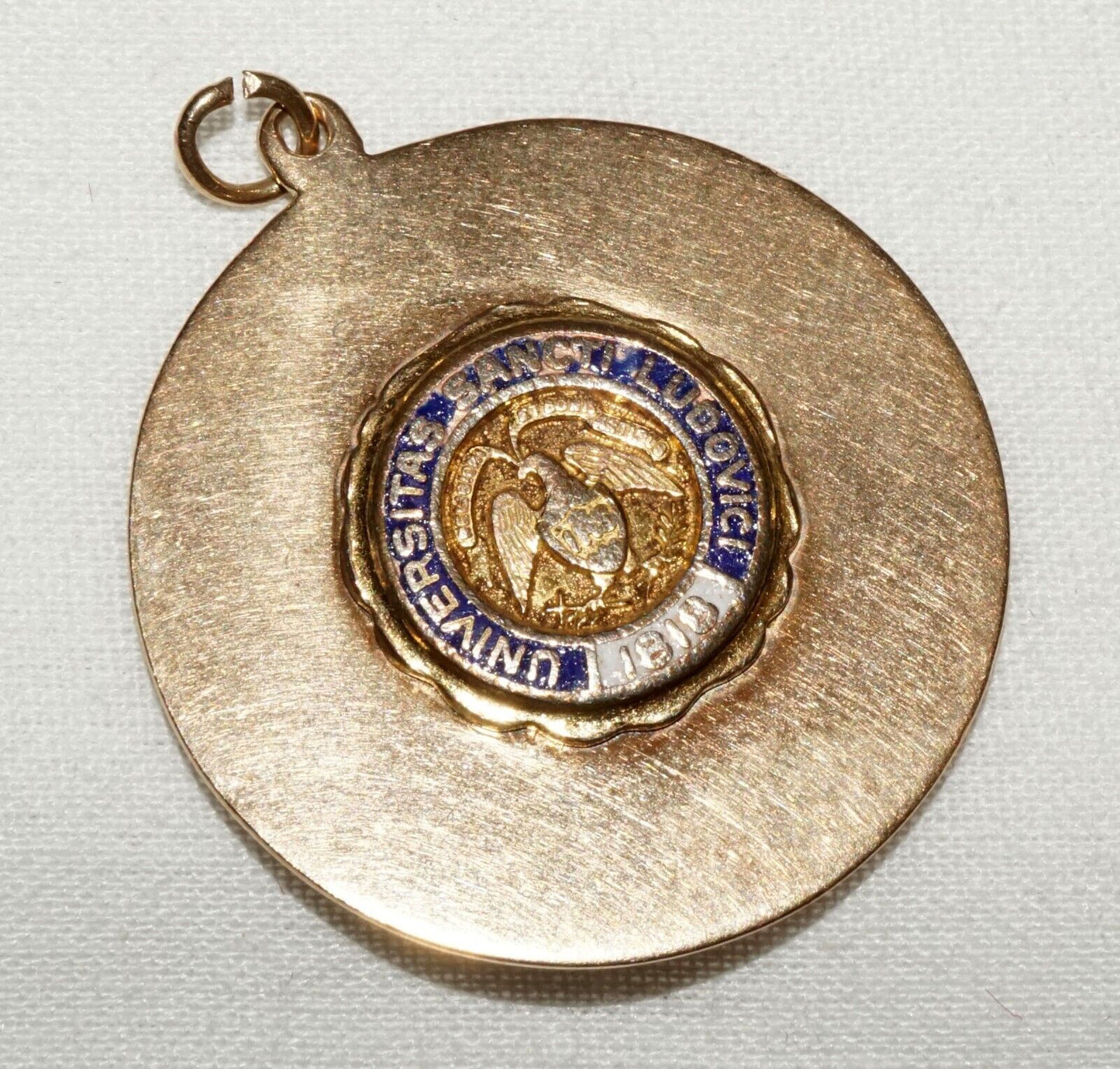 Vintage US 14k Y. Gold & Enamel Pendant Georgetown University Seal Motif (MuS)