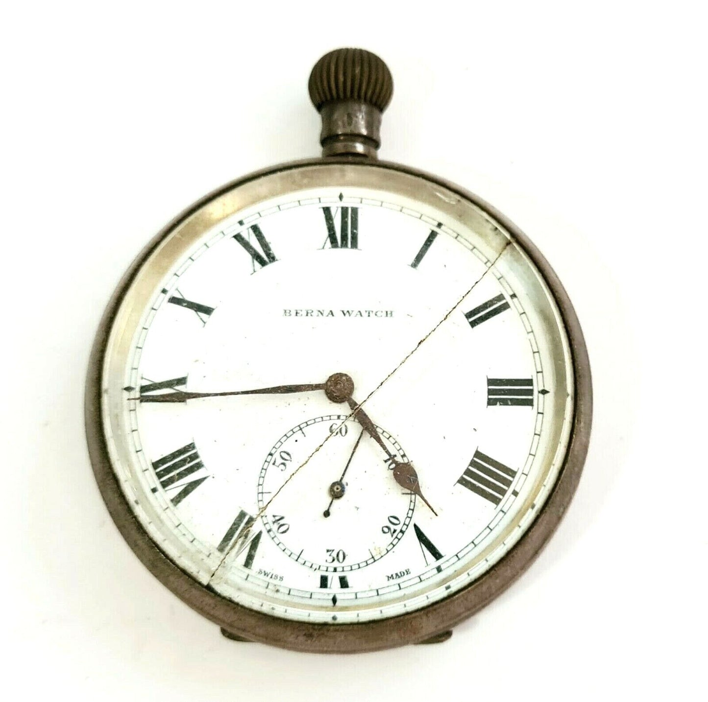 Vintage Swiss 900 Silver Half Hunter Pocket Watch by Berna Watch Co. (AHB)