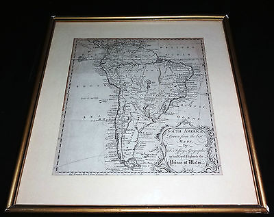 1749 British Map of South America by T. Jeffrys Geographer Prince of Wales (AHB)