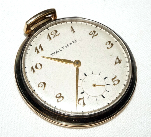 1946 US 10k Gold Filled Case Manual Pocket Watch Waltham Colonial (KoS) L21