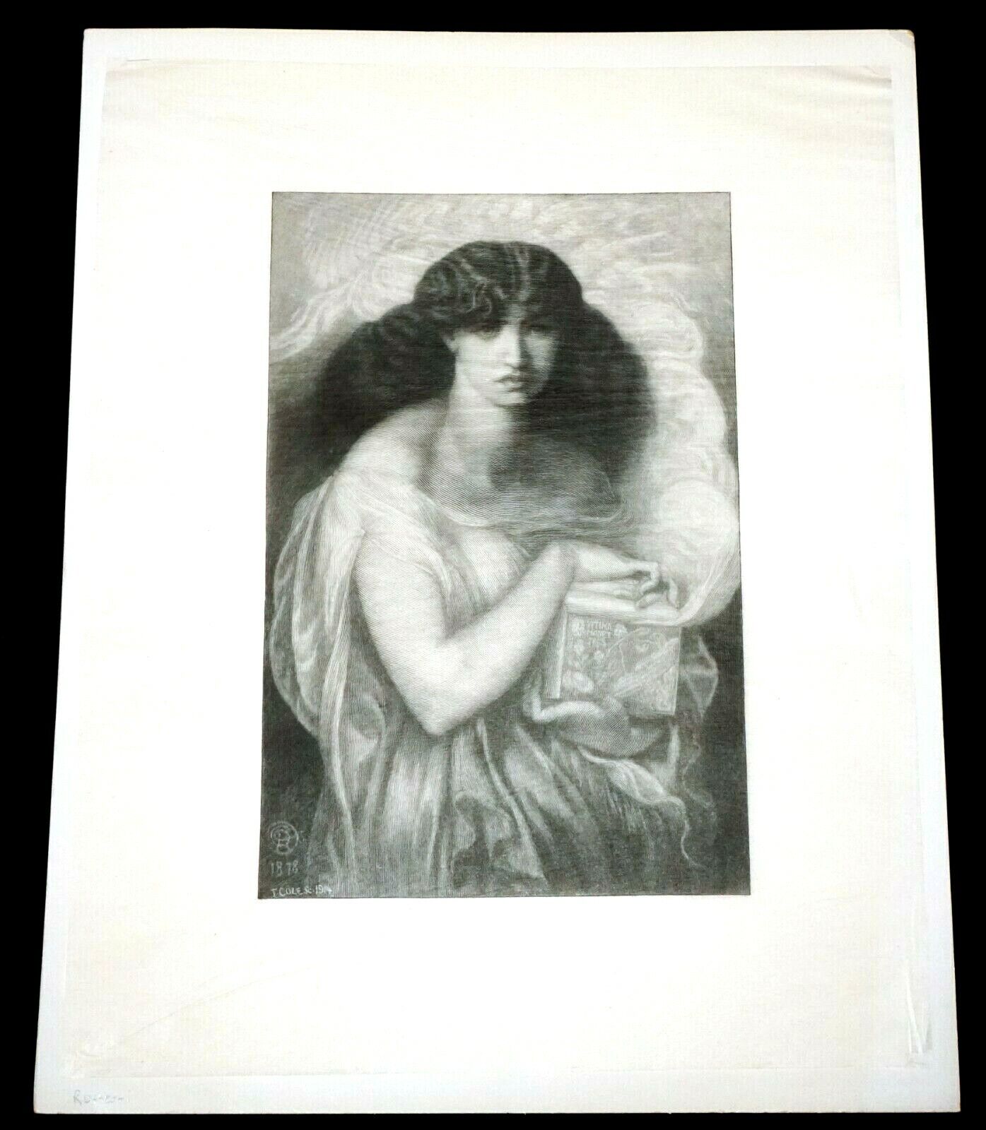 1914 UK Print "Pandora" by Timothy Cole after Dante Gabriel Rossetti (1878)(SaJ