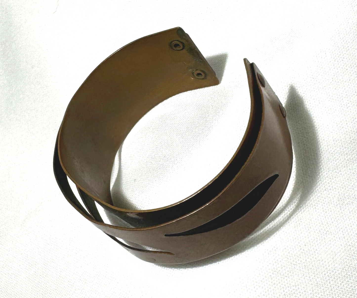 Vintage 7" Copper Cuff Bracelet w Flowing Design (LoC)13