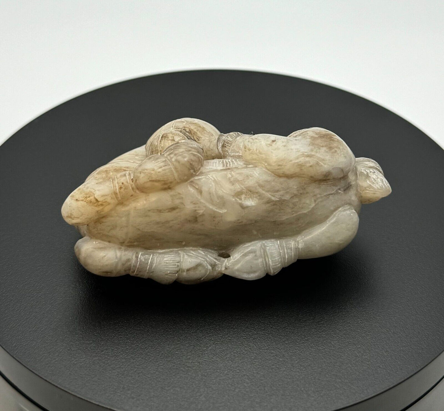 Vintage Chinese Light Brown Jadeite Carving of a Recumbent Horse (InS)10