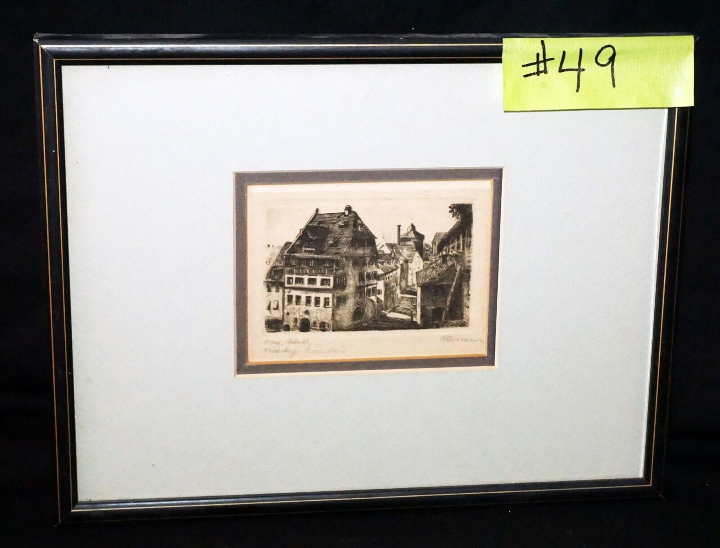 Vintage German Etching Print Albrecht Dürer Haus in Nürnberg by Hansen (***)