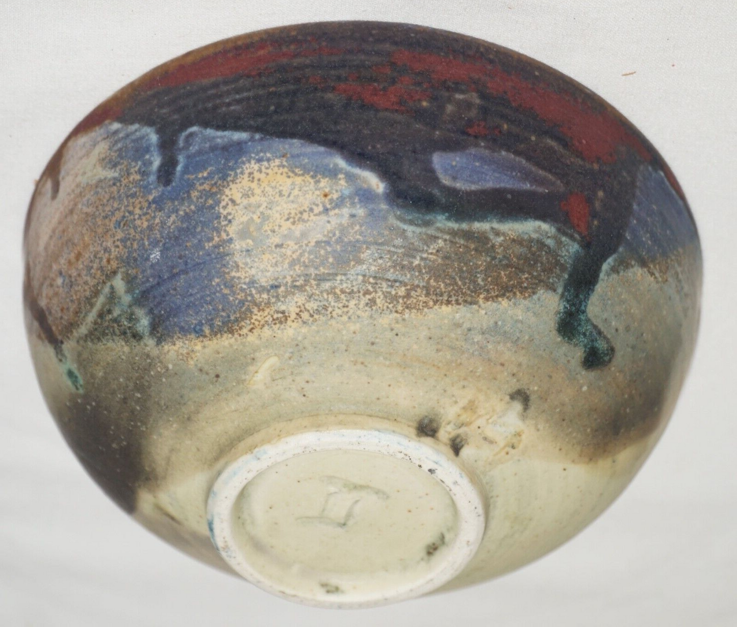 Vintage Hawaii Bowl w. Abstract Multi Glaze by Toshiko Takaezu (1922-2011)(ChB)