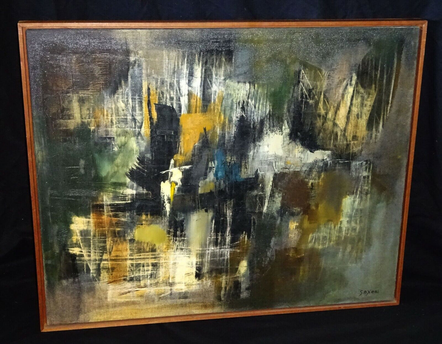 1970s California Oil Abstract Painting by Dorothy Saxon Wegner (New)