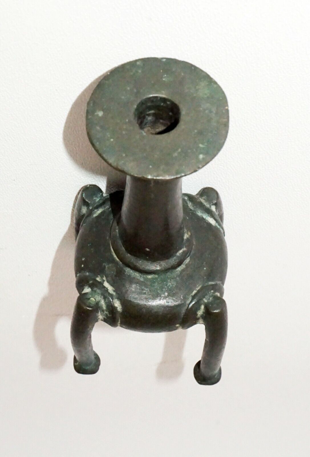 19C Chinese/Burmese/Tibetan Bronze Ritual Joss-stick Candle Holder (Nap)