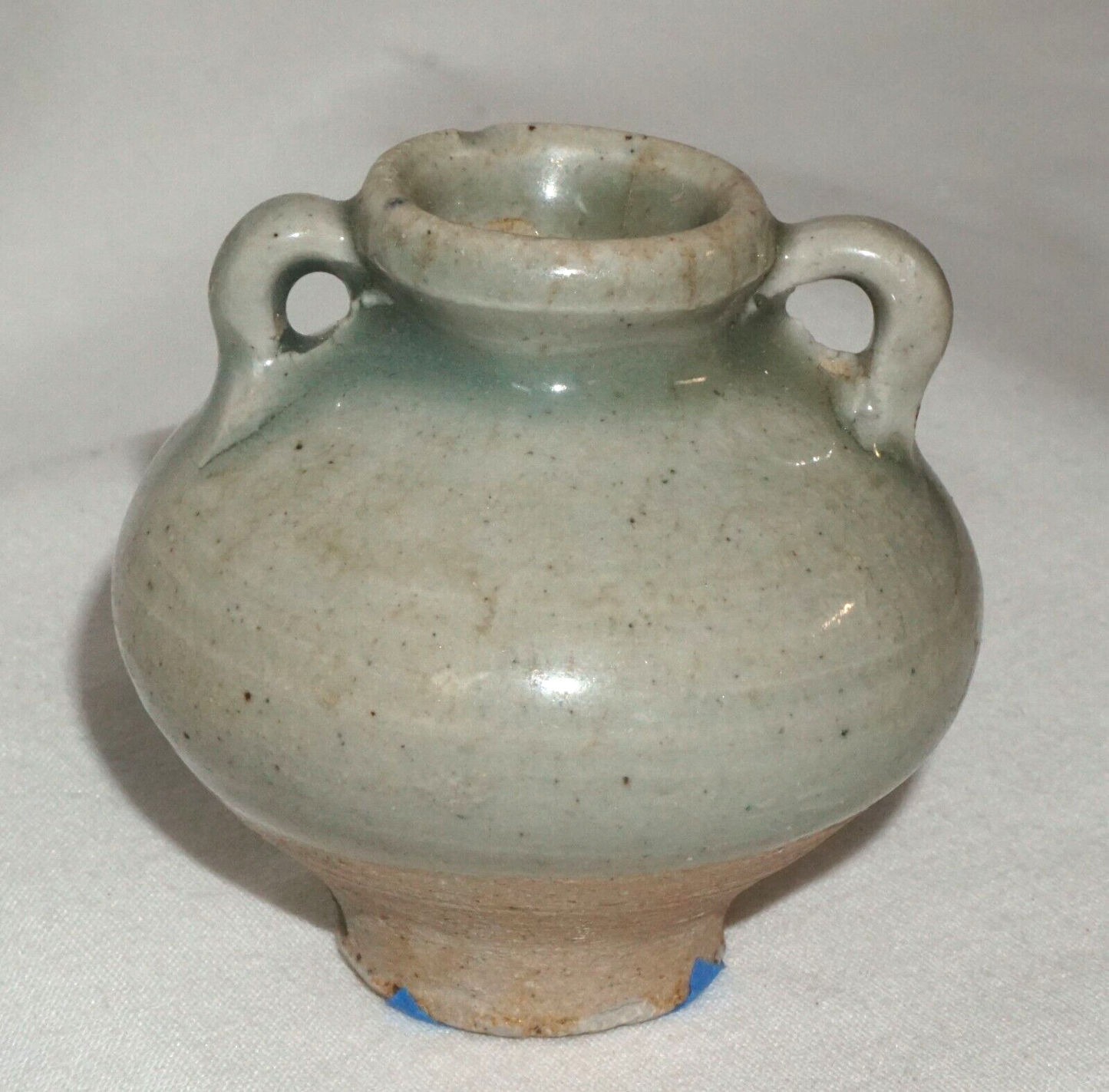 12C Chinese Song or Early Ming Dynasty Pottery Jarlet Celadon Glaze (JSt)36 IC