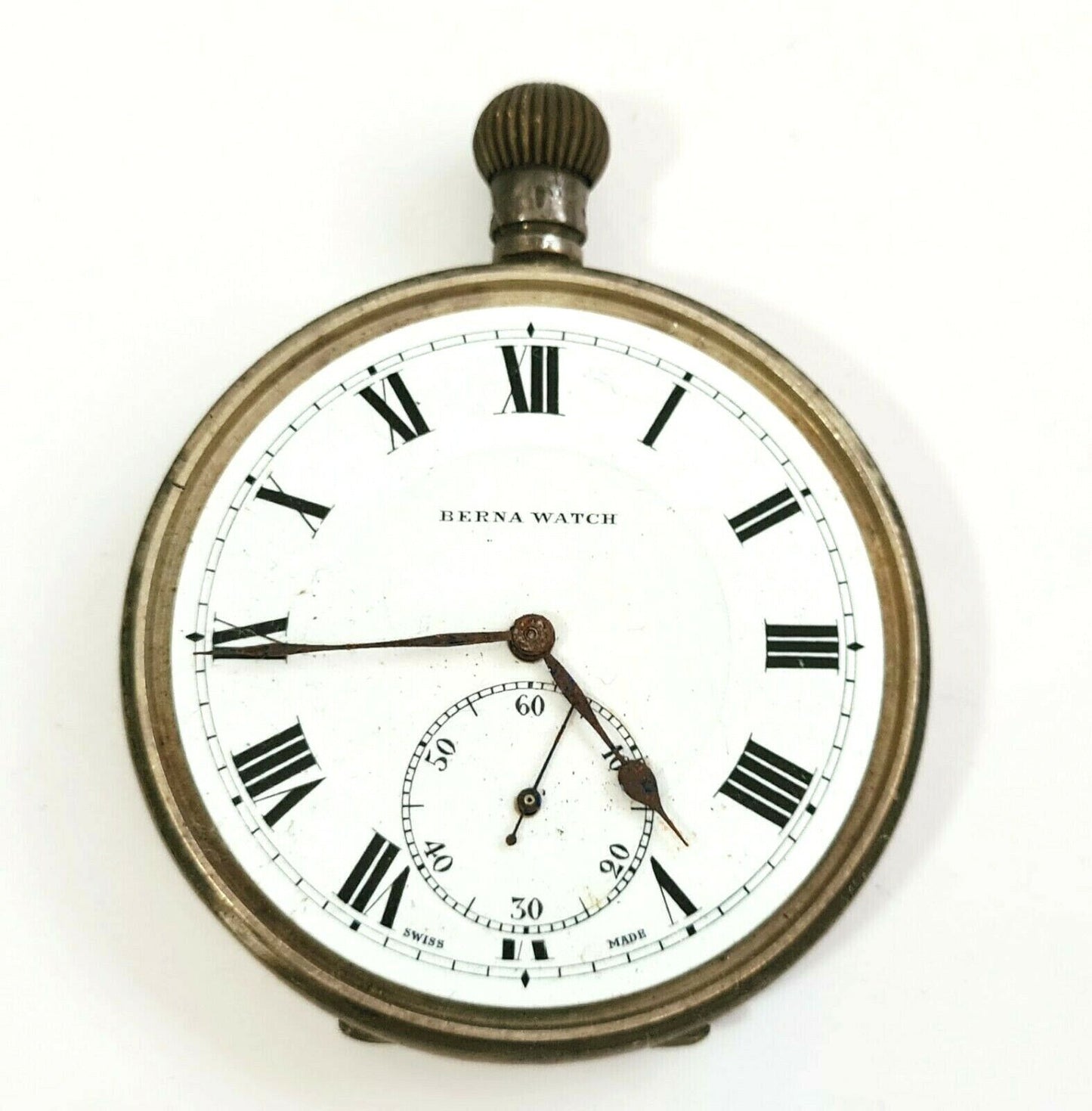 Vintage Swiss 900 Silver Half Hunter Pocket Watch by Berna Watch Co. (AHB)