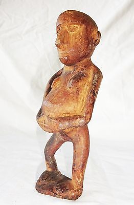 Central New Guinea Dani Tribe Wood Carving Pregnant Woman Motif (Eic)