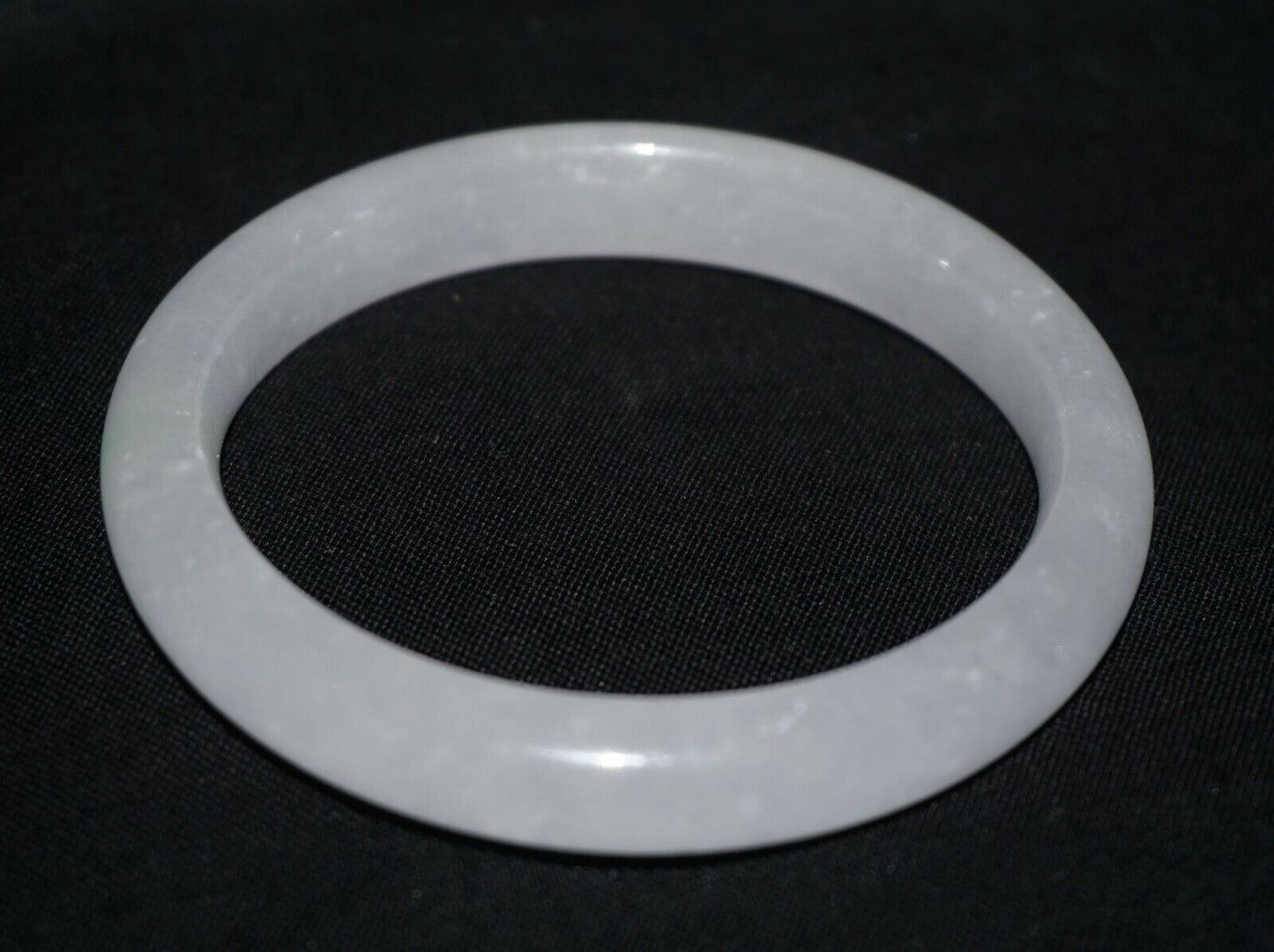 Vintage Chinese Semi Translucent White Jadeite Jade Bangle Bracelet (NoN) B1