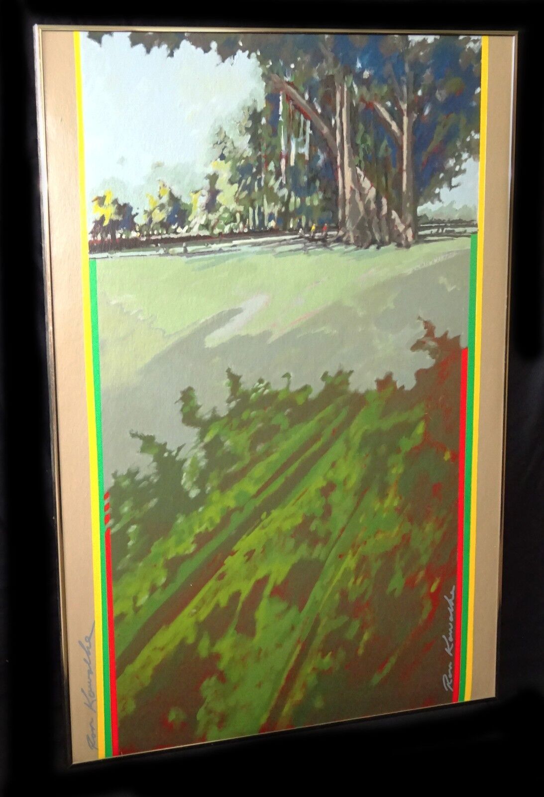 '70s Hawaii Acrylic Painting "Thomas Square" by Ronald Kowalke (b.1936) (New)